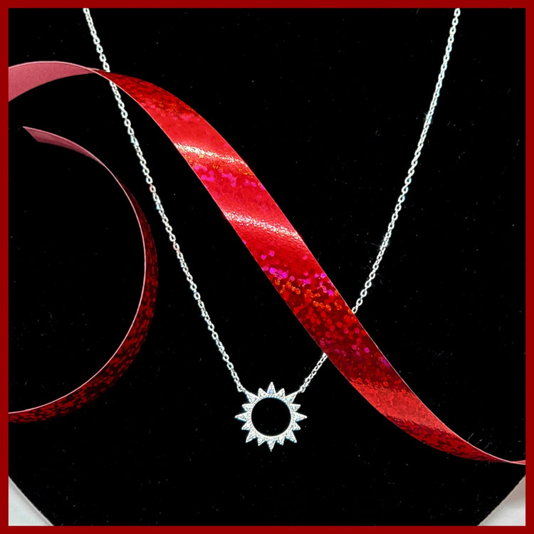 Sterling Pavé Sunburst Necklace - Leila Jewels