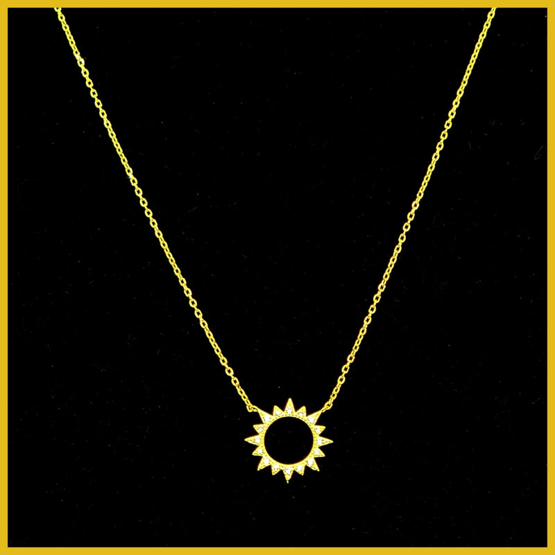 Sterling Pavé Sunburst Necklace - Leila Jewels