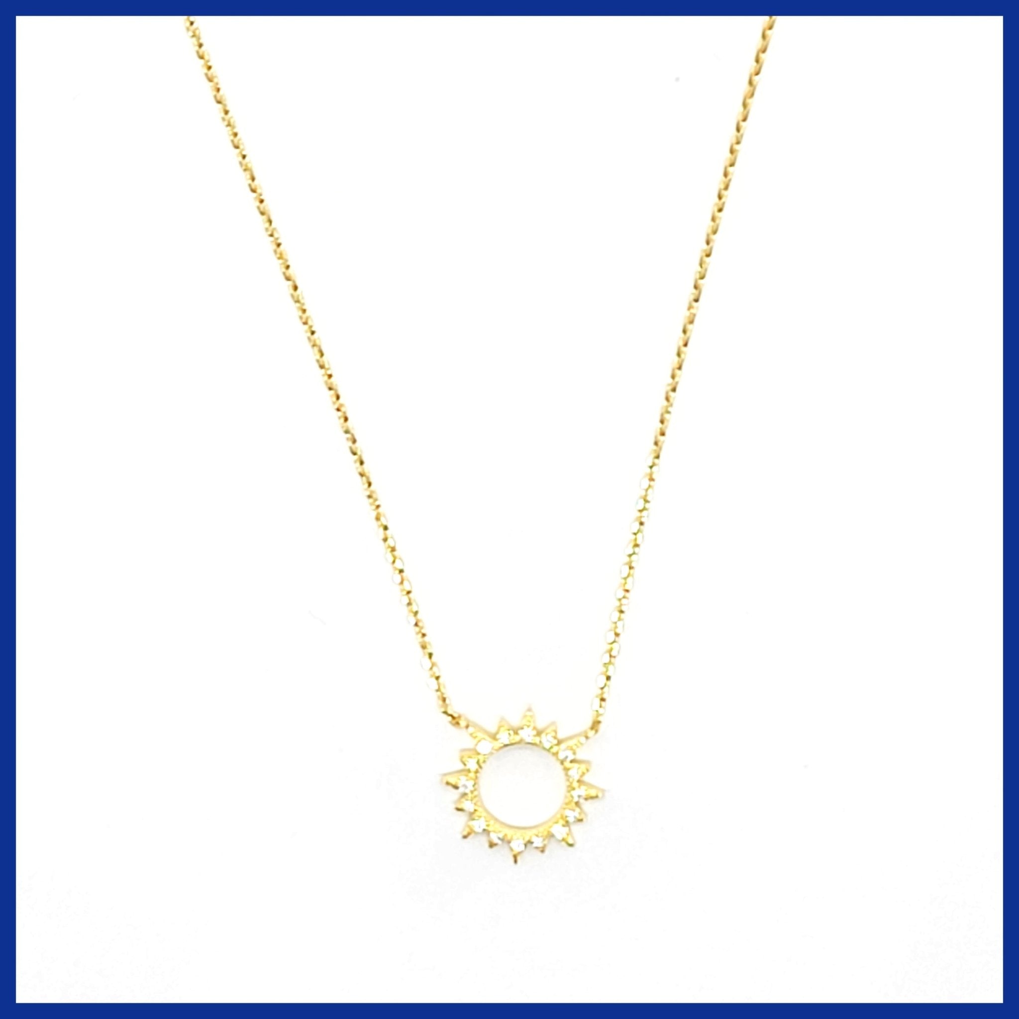 Sterling Pavé Sunburst Necklace - Leila Jewels