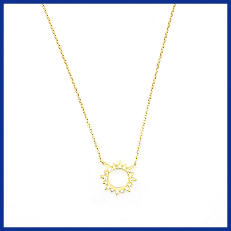 Sterling Pavé Sunburst Necklace - Leila Jewels
