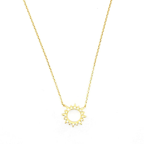 Sterling Pavé Sunburst Necklace - Leila Jewels