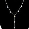 Sterling Zirconia Droplet "Y" Necklace - Leila Jewels