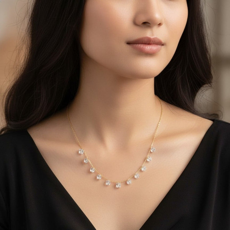 Zirconia Droplet Necklace - Leila Jewels