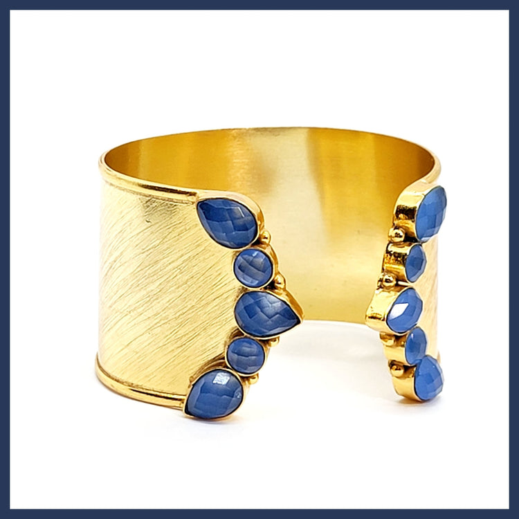 Adjustable Gemstone Cuff - Leila Jewels