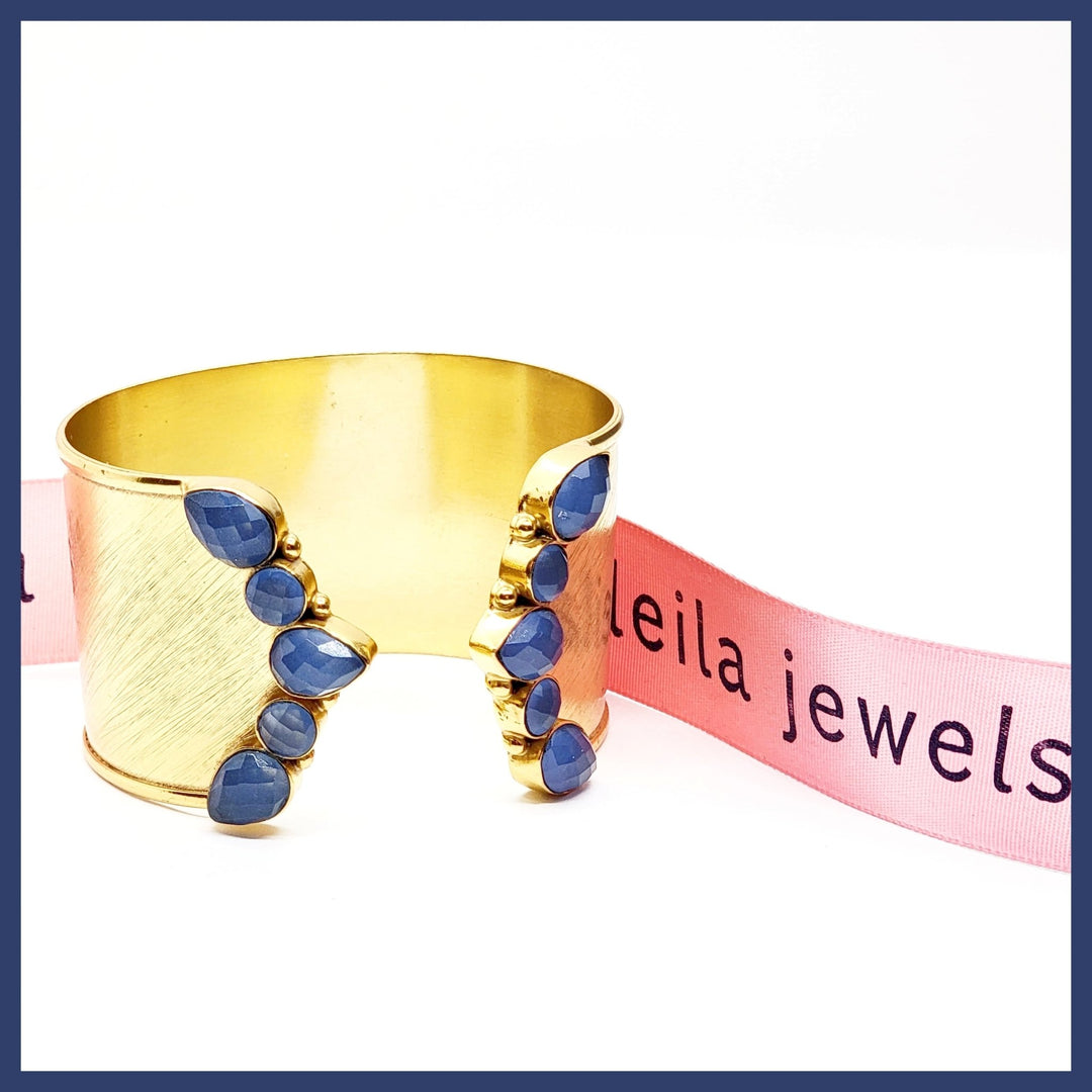 Adjustable Gemstone Cuff - Leila Jewels