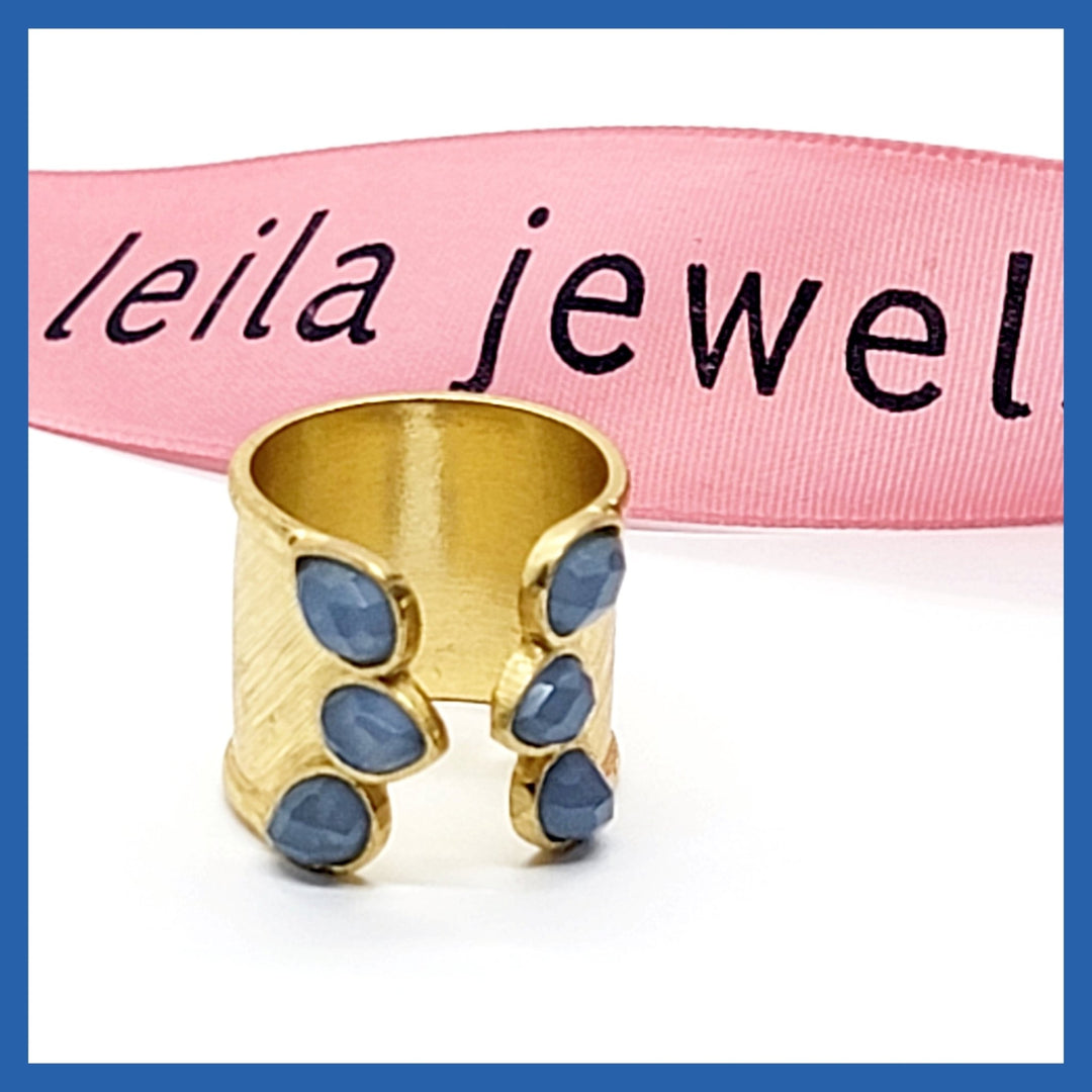 Adjustable Gemstone Ring - Leila Jewels