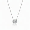 East-West Oval Solitaire Necklace - Sterling Silver - Leila Jewels