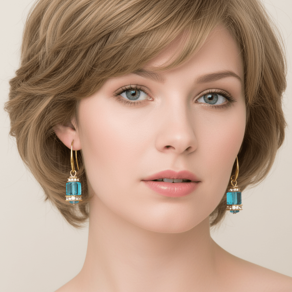 Murano Cube Dangle Earrings - Leila Jewels