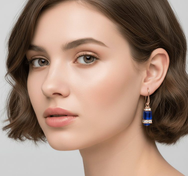 Murano Cube Dangle Earrings - Leila Jewels