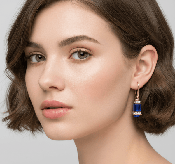 Murano Cube Dangle Earrings - Leila Jewels