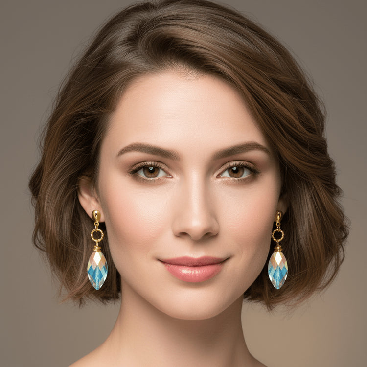 Long Murano Crystal Earrings - Leila Jewels