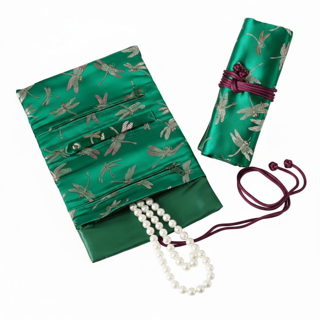 Brocade Jewelry Roll - Leila Jewels