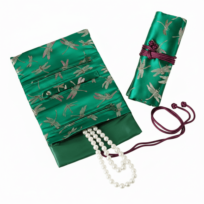 Brocade Jewelry Roll - Leila Jewels