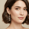 Gold "Immortal" Glass Bead Earrings - Leila Jewels