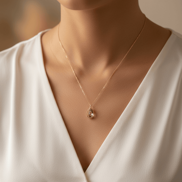 Green Amethyst Pendant Necklace - Leila Jewels