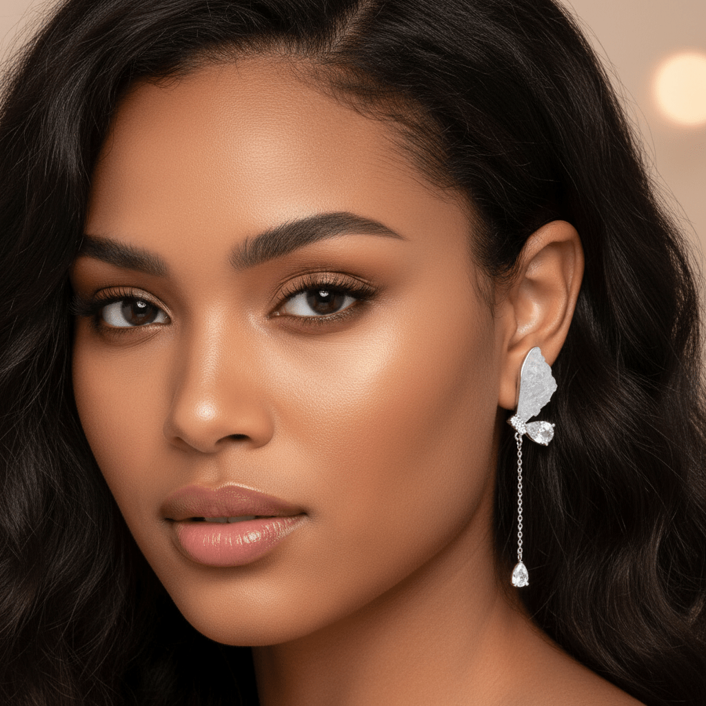 Druzy Stone Fairy Wing Earrings - Leila Jewels