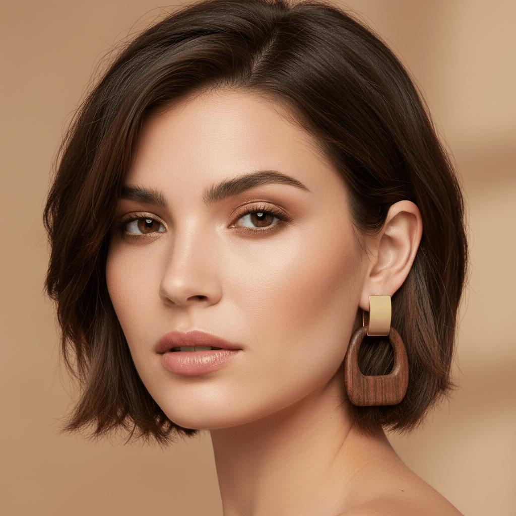 Wood Statement Earrings - Leila Jewels