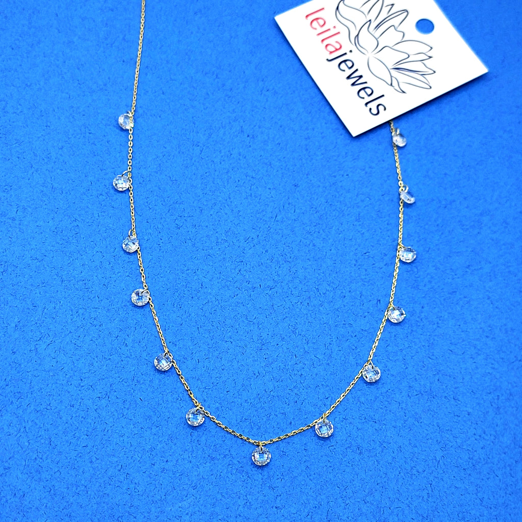 Zirconia Droplet Necklace - Leila Jewels