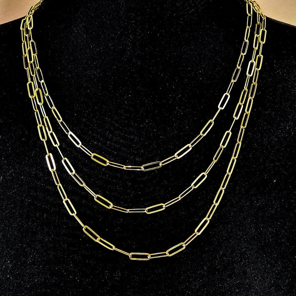 Gold Vermeil Paperclip Chain Necklace - Leila Jewels