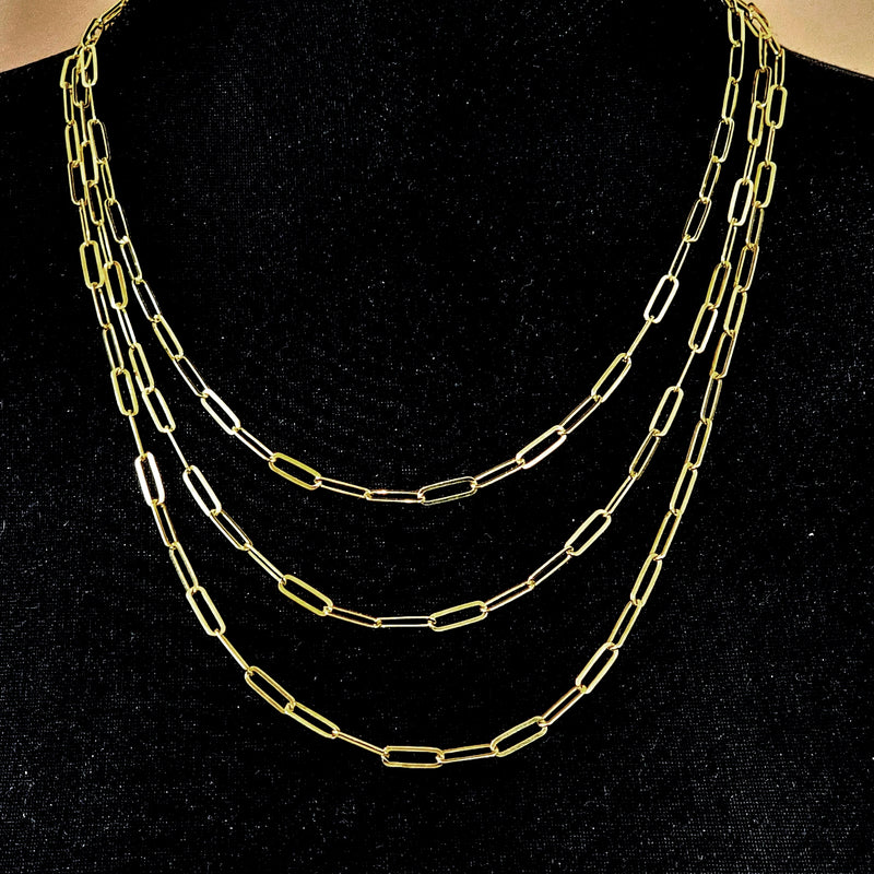 Gold Vermeil Paperclip Chain Necklace - Leila Jewels