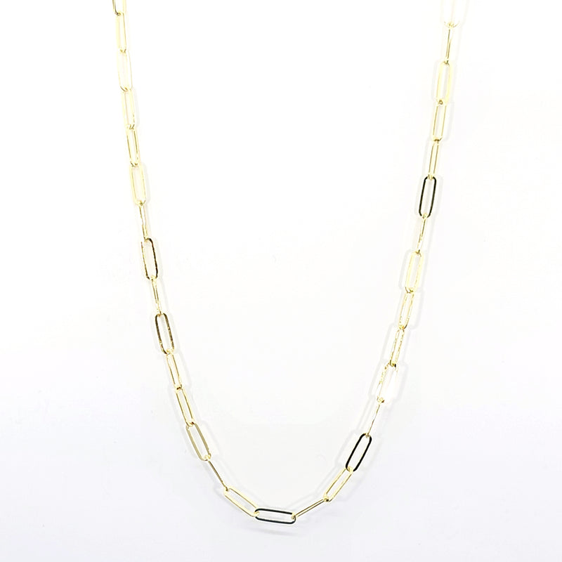Gold Vermeil Paperclip Chain Necklace - Leila Jewels