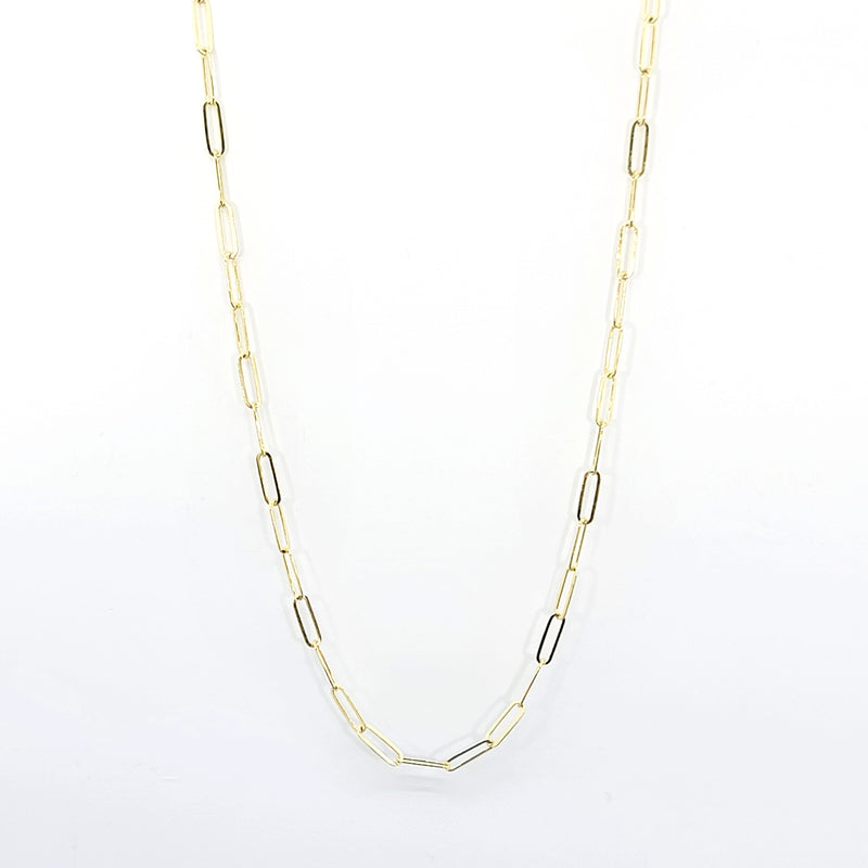 Gold Vermeil Paperclip Chain Necklace - Leila Jewels