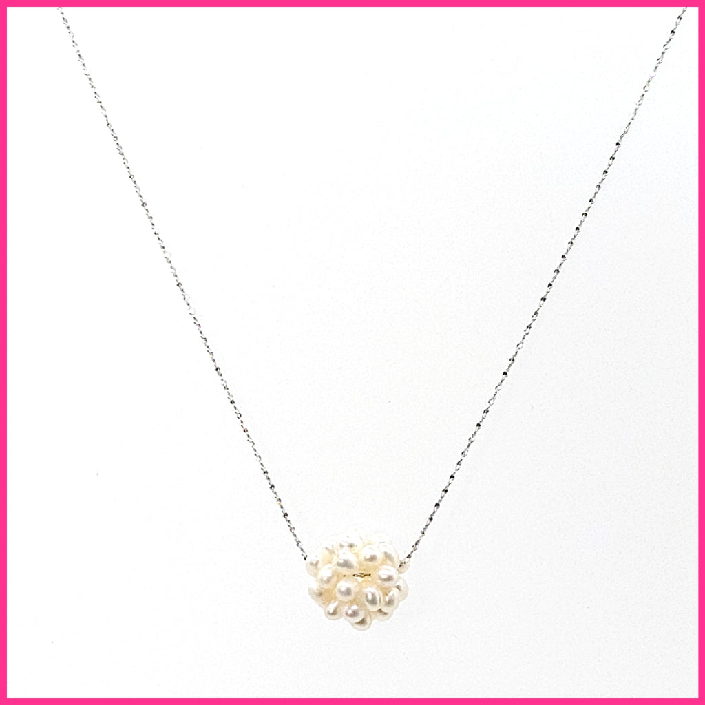 Pearl Snowball Pendant Necklace - Leila Jewels