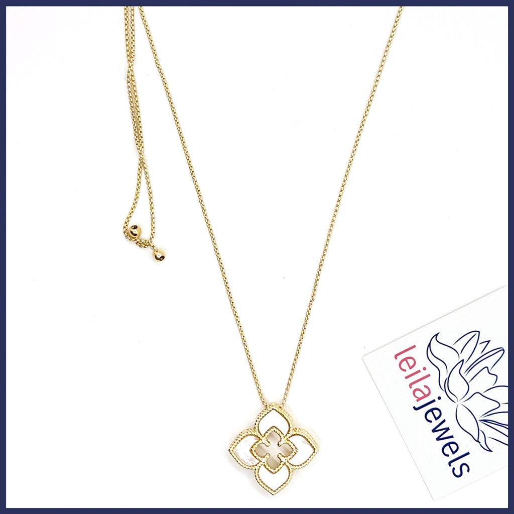 Venetian Flower Pull Necklace - Leila Jewels