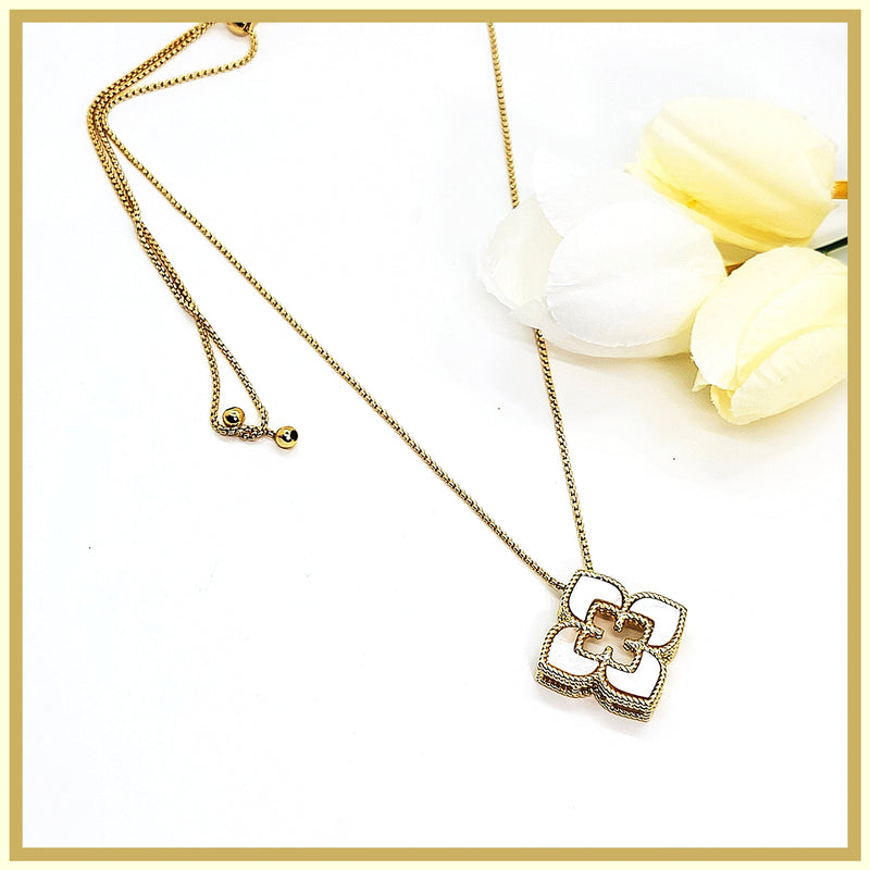 Venetian Flower Pull Necklace - Leila Jewels