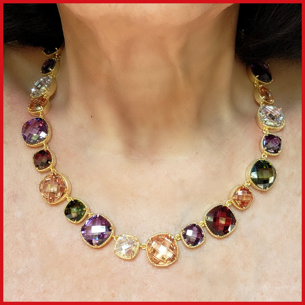 Multicolor Stones Collier Necklace