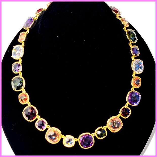 Multicolor Stones Collier Necklace