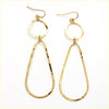 Hammered Long Geometric Earrings - Leila Jewels