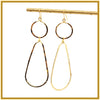 Hammered Long Geometric Earrings - Leila Jewels