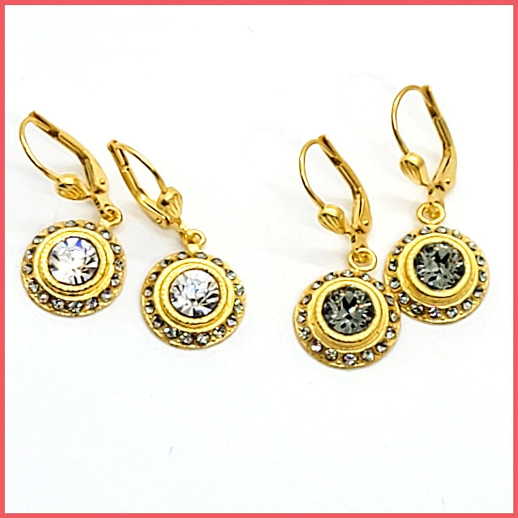 Round Crystal Earrings - Leila Jewels