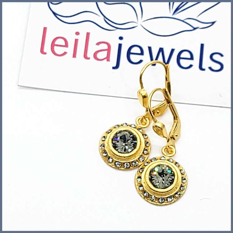 Round Crystal Earrings - Leila Jewels