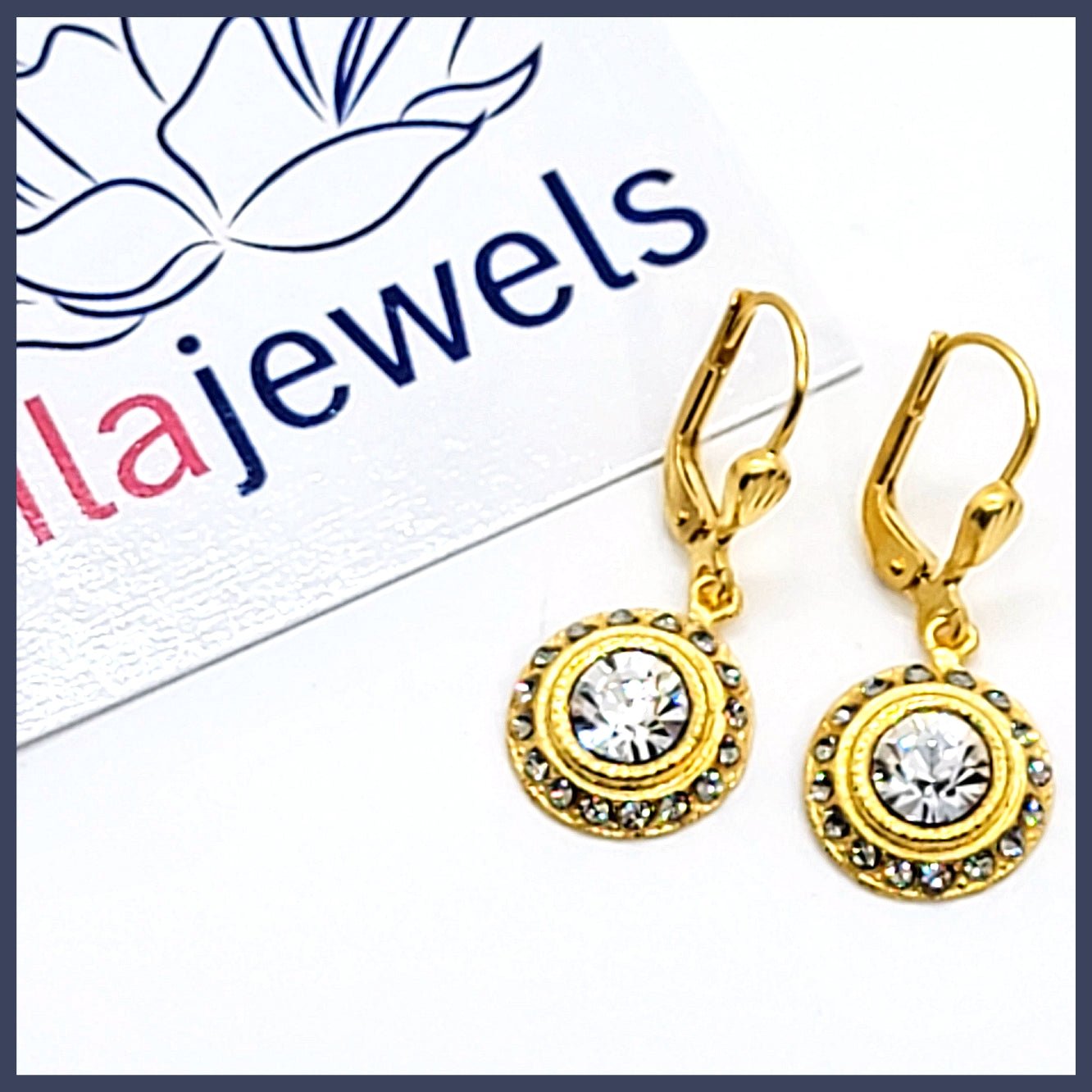 Round Crystal Earrings - Leila Jewels