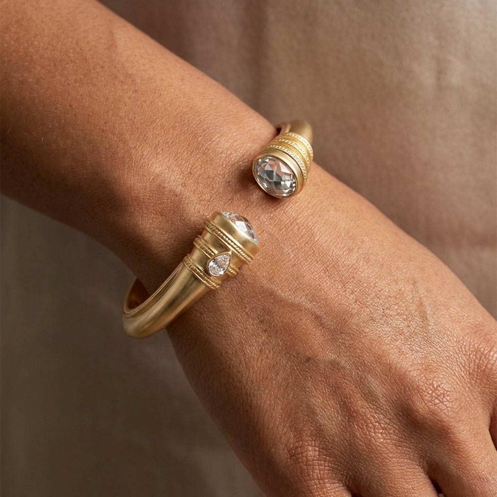 Crystal Cap Cuff Bracelet - Leila Jewels