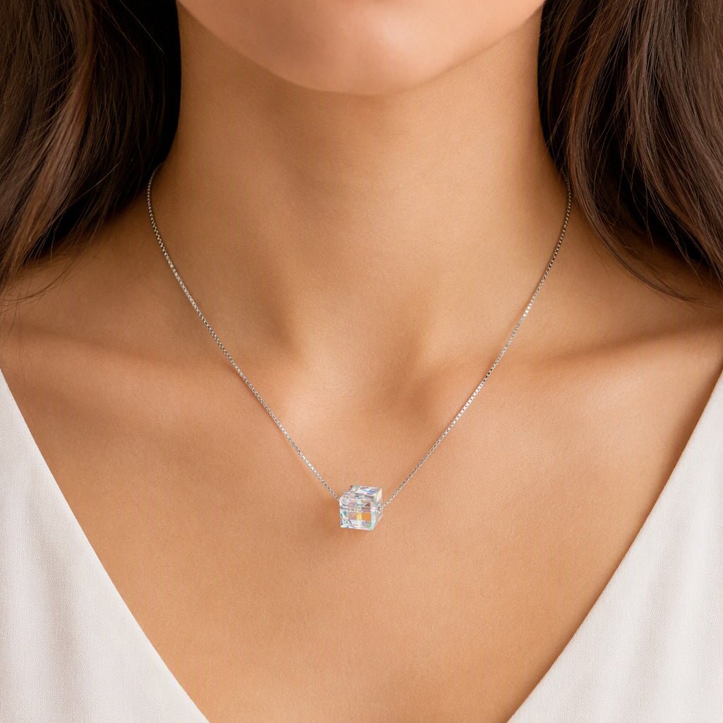 Sugar Cube Crystal Necklace - Leila Jewels