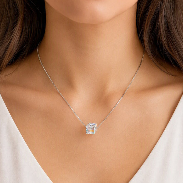 Sugar Cube Crystal Necklace - Leila Jewels