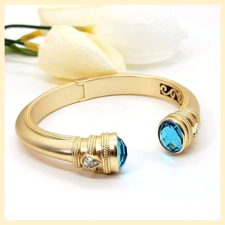 Crystal Cap Cuff Bracelet - Leila Jewels