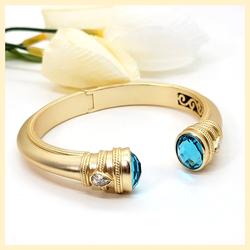 Crystal Cap Cuff Bracelet - Leila Jewels