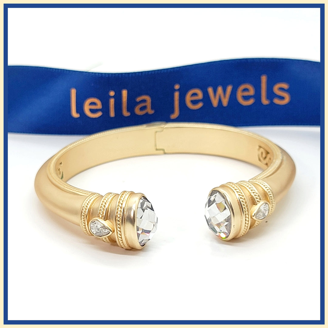Crystal Cap Cuff Bracelet - Leila Jewels