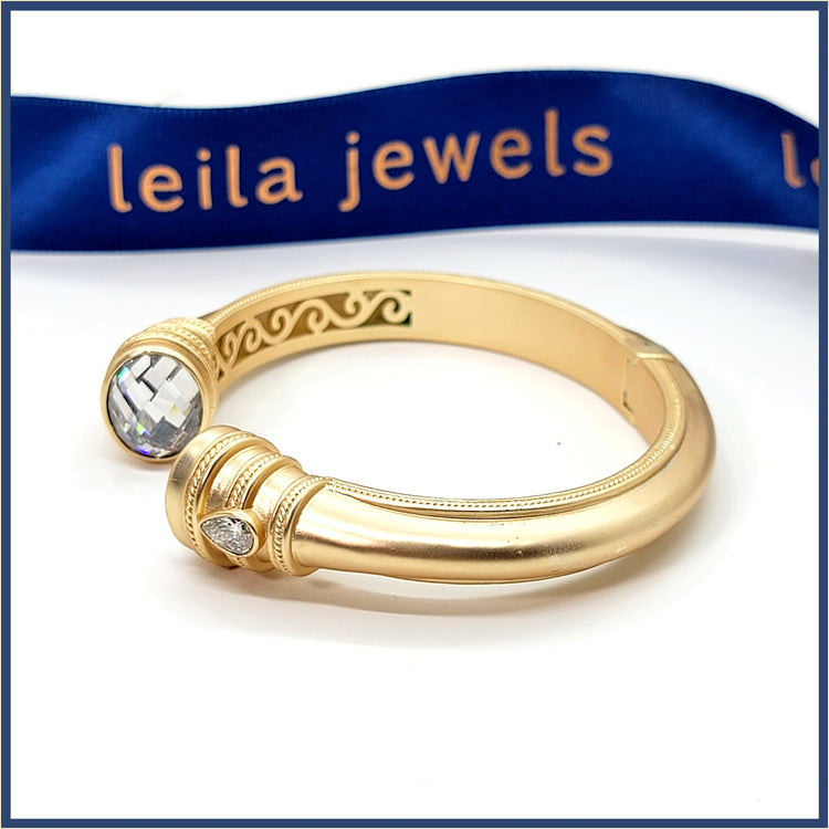 Crystal Cap Cuff Bracelet - Leila Jewels