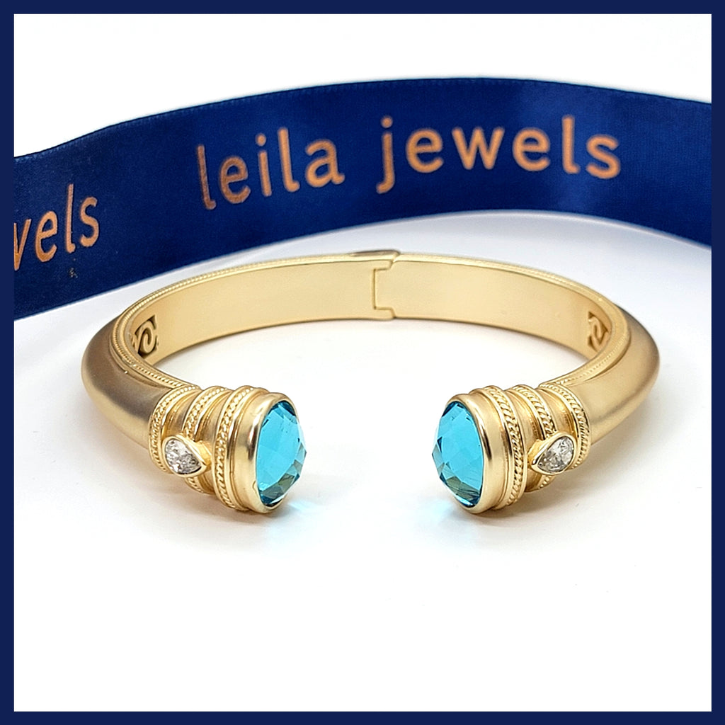 Crystal Cap Cuff Bracelet - Leila Jewels