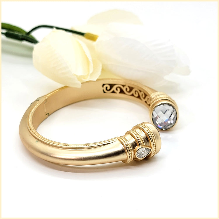 Crystal Cap Cuff Bracelet - Leila Jewels