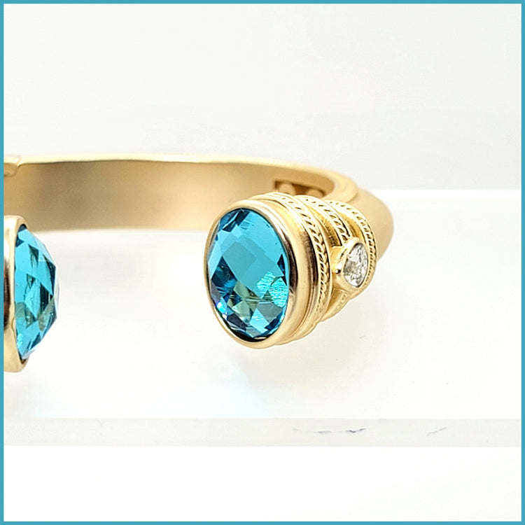 Crystal Cap Cuff Bracelet - Leila Jewels