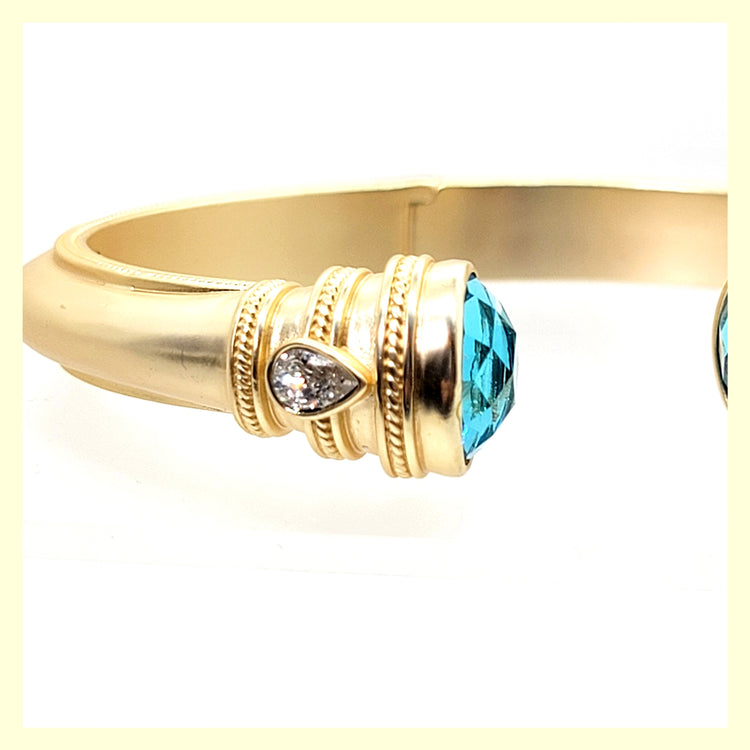Crystal Cap Cuff Bracelet - Leila Jewels