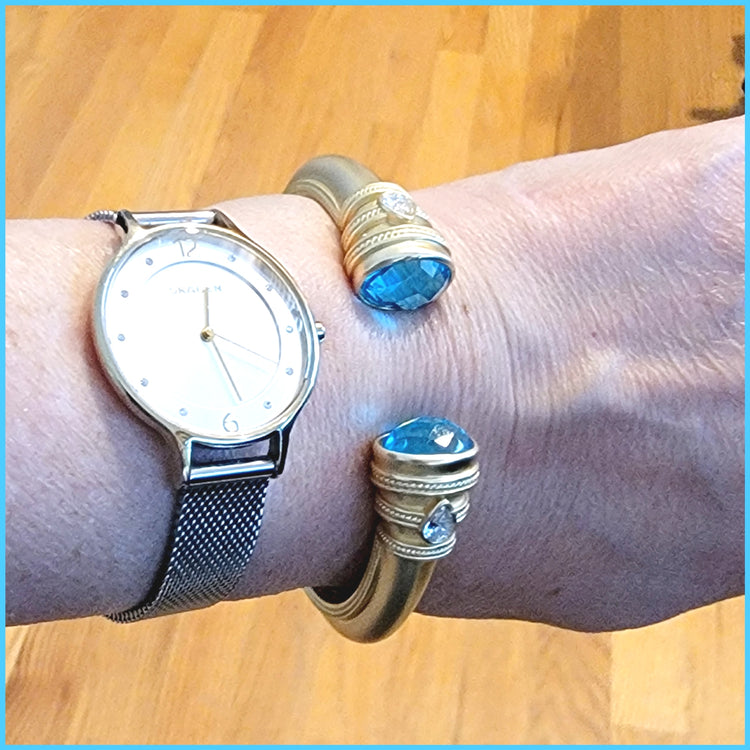 Crystal Cap Cuff Bracelet - Leila Jewels