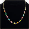 Enamel Daisy Flowers Necklace - Leila Jewels