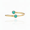 Sterling Silver and Blue Opal Bypass Ring - Leila Jewels